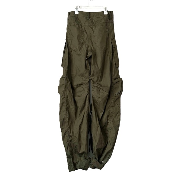 🆕 THE ATTICO Fern Military Wide Leg Cargo Pants in Green Sz 00/XXS - Picture 3 of 9